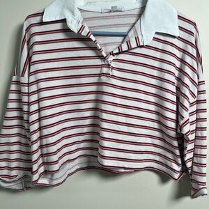 Striped Red and White Women's Top